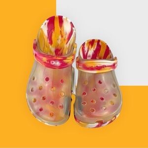 Crocs - ‘Translucent Pink Multi’ Classic Clog. SZ:8,9,10. NWT Firm!